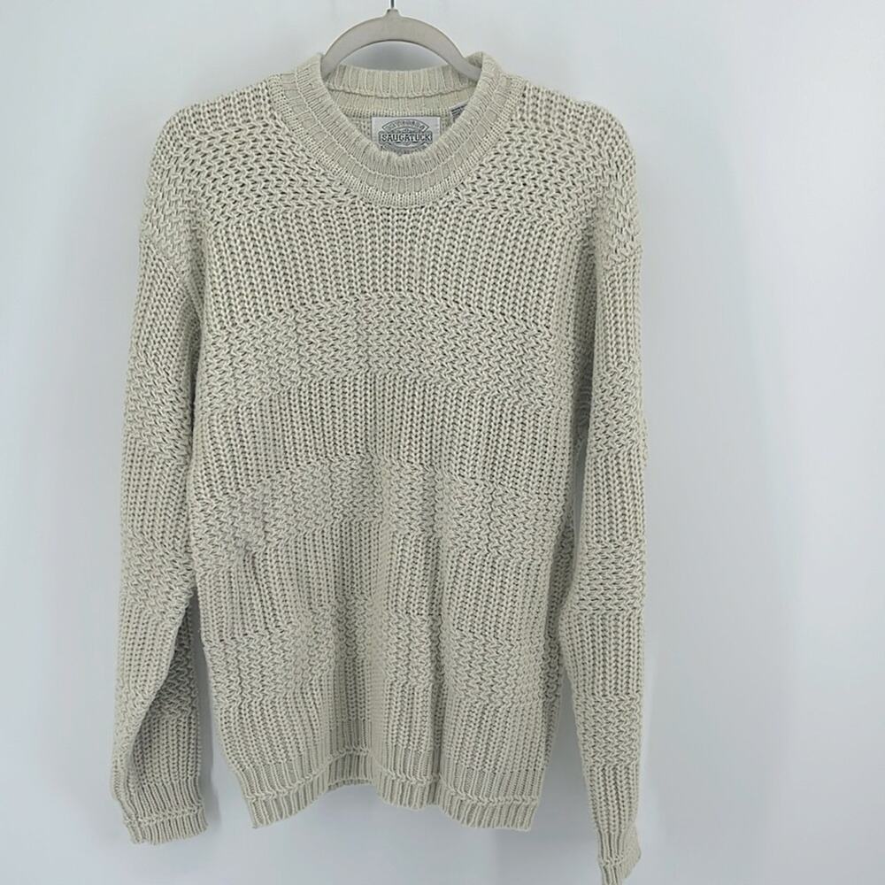Vintage Saugatuck Dry Goods multi-knit fisherman's sweater sz L